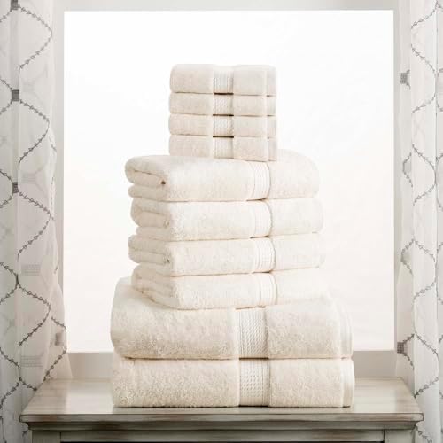 SUPERIOR Egyptian Cotton Ultra Plush & Absorbent, 10 Piece Set, Cream