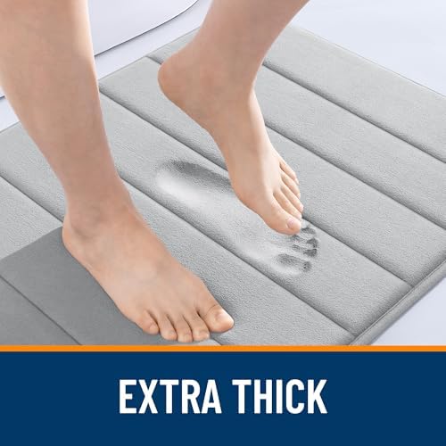 OLANLY Memory Foam Large Bath Mat 59x34, Super Soft Absorbent Bathroom Rugs