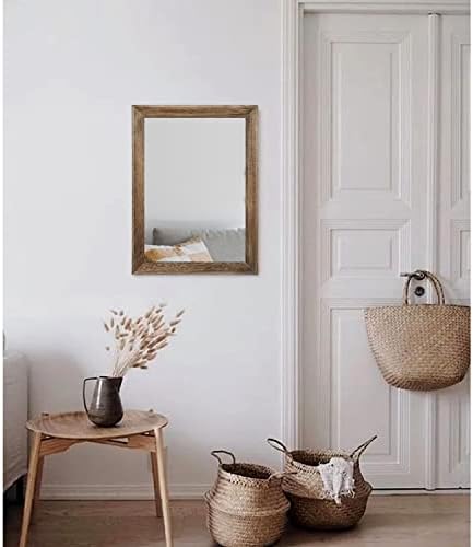 AAZZKANG Rustic Wood Mirror Rectangle Decorative Wall Mirrors with Frame