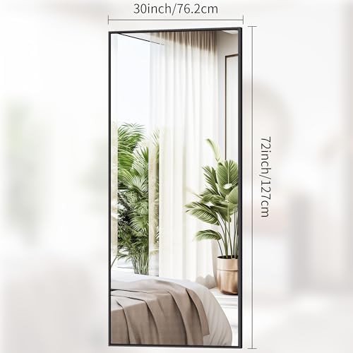 DESBING Black Bathroom Mirror for Wall, 72x30 Inch Rectangle Mirrors with Metal Frame, Modern Vanity Wall Mirror Decor for Entryway Hangs, Bathroom Living Room Horizontal or Vertical