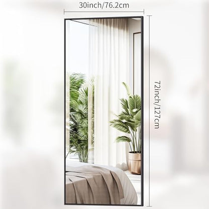 DESBING Black Bathroom Mirror for Wall, 72x30 Inch Rectangle Mirrors with Metal Frame, Modern Vanity Wall Mirror Decor for Entryway Hangs, Bathroom Living Room Horizontal or Vertical