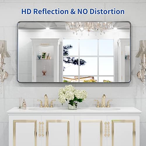WEER Black Bathroom Vanity Mirror 55X30 Inch