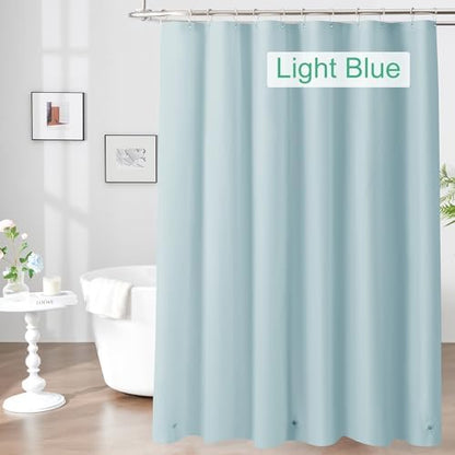 Mrs Awesome Light Blue Shower Curtain Liner with 3 Magnets, 72x72