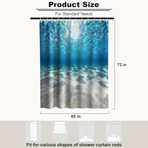 Modern Luxury Ocean Shower Curtain Tropical Nautical Aesthetic Funky Summer