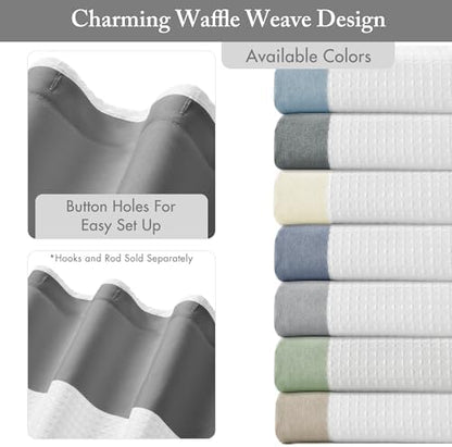 Madison Park Spa Waffle Weave Long Shower Curtain, 72 x 78, Charcoal