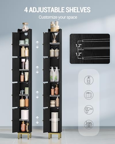 Hzuaneri 4-Tier Narrow Tall Storage Cabinet