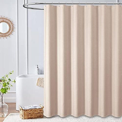 Dynamene Stall Waffle Shower Curtain 256 GSM Heavy Fabric 60x72 Blush Pink