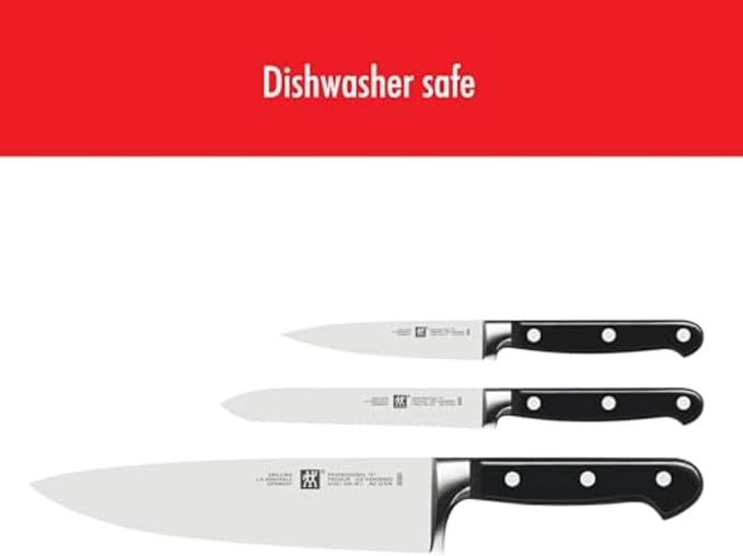ZWILLING Professional S 3-Piece Razor-Sharp German Starter Knife Set, Made in Company-Owned German Factory with Special Formula Steel perfected for almost 300 Years, Dishwasher Safe