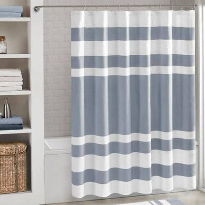 Madison Park Spa Waffle Extra Wide Shower Curtain, 108 x 72, Indigo Blue