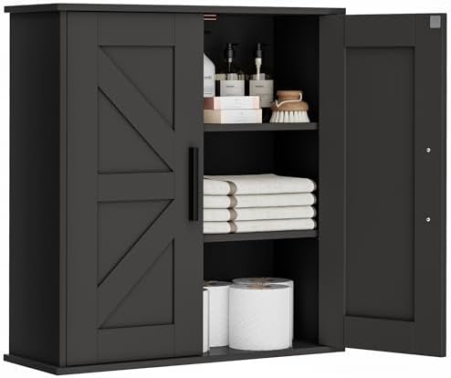 Homleke Bathroom Wall Cabinet, Medicine Cabinet with Adjustable Shelves