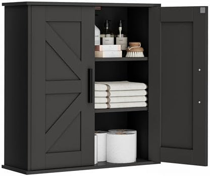 Homleke Bathroom Wall Cabinet, Medicine Cabinet with Adjustable Shelves