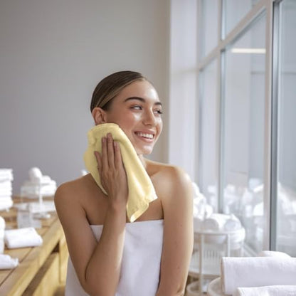 Towel and Linen Mart 100% Cotton - Wash Cloth Set - Flannel Face Cloths, Highly Absorbent and Soft Feel Fingertip Towels (Ivory, Pack of 12)