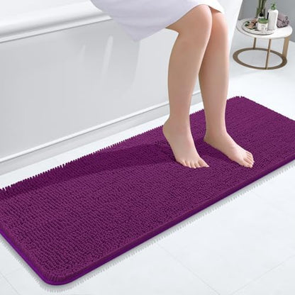 OLANLY Bathroom Runner Rugs 47x17, Extra Soft Absorbent Chenille Bath Rugs