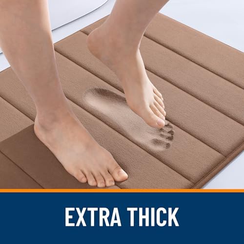 OLANLY Memory Foam Large Bath Mat 70x46, Super Soft Absorbent Bathroom Rugs