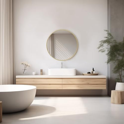 Sweetcrispy 20 Inch Round Wall Mirror, Bathroom Mirror for Over Sink