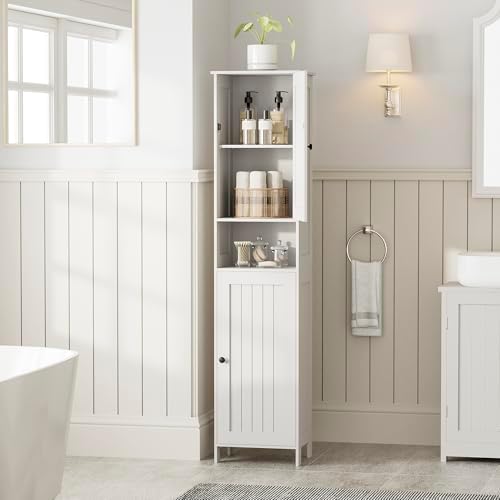 Homleke Tall Bathroom Storage Cabinet with 2 Doors, Slim Bathroom Cabinet