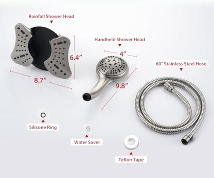 GRICH Shower Head with Handheld Spray - Dual High Pressure Showerhead