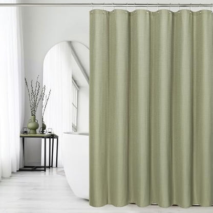 Gibelle 230GSM Heavy Duty Fabric Sage Green Shower Curtain, 72 X 72