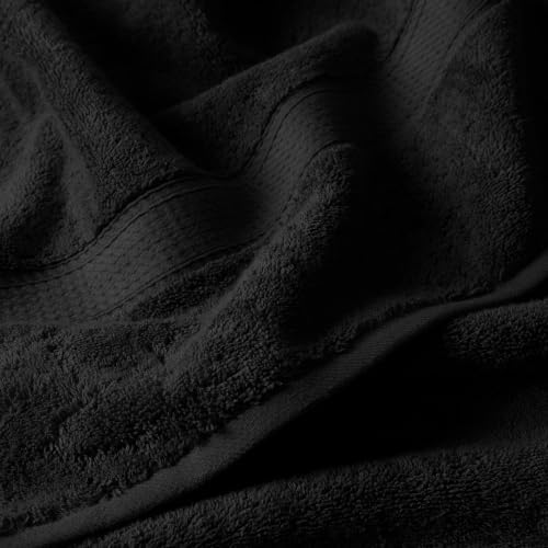 Superior Egyptian Cotton Plush & Absorbent, Bath Towel Set of 4, Black