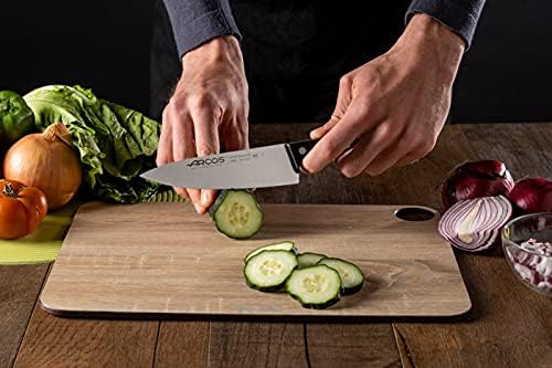 Arcos Chef Knife 6 Inch Stainless Steel. Cooking Knife to Cut and Peel Small Food. Ergonomic Polyoxymethylene Handle and 155mm Blade. Series Universal. Color Black