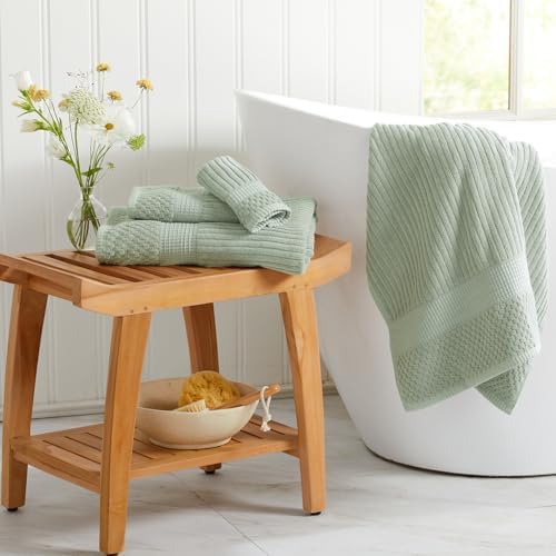Springtree Home 100% Cotton Bath Towel Set | 6-Piece Set | Eucalyptus