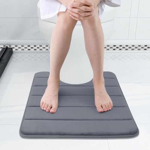Buganda Memory Foam U-Shaped Toilet Rugs 24 x 24, Absorbent Bathroom mat