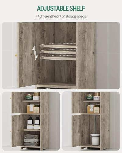 Hzuaneri Bathroom Storage Cabinet, Small Corner Floor Cabinet with 2 Doors