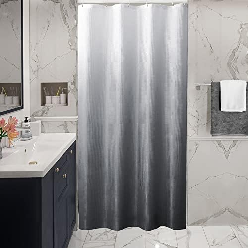 Gibelle Small Stall Grey Ombre Fabric Shower Curtain, 36 x 72