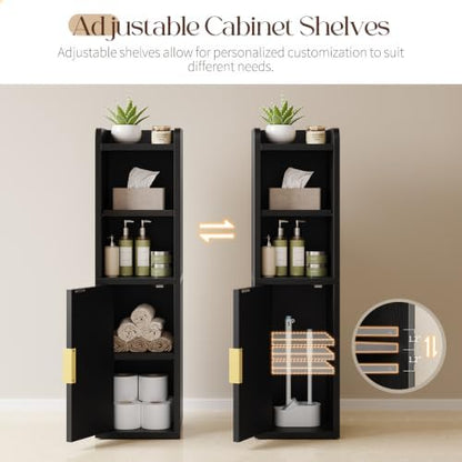 Yoobure Fluted Small Bathroom Storage Cabinet, Narrow Toilet Paper Cabinets