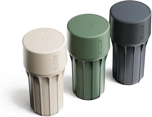 Staze Air Tight Smell Proof Container (148ml) – Vacuum Seal Jar - Waterproof Food Storage Canister, Portable Small Smell Proof Jar for Coffee, Herb, Spice & Gummies - (CAMO TRIO)