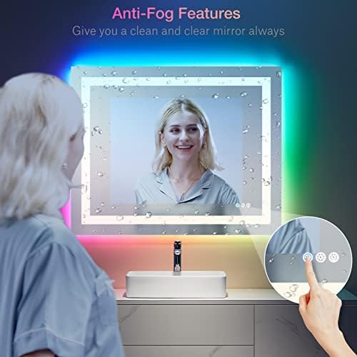 LOAAO 48"X28" LED Bathroom Mirror with Lights, UL Listed