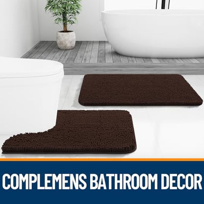 OLANLY Bathroom Runner Rugs 45x27, Extra Soft Absorbent Chenille Bath Rugs