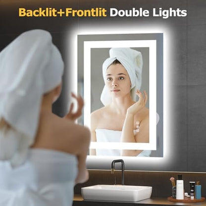 Hivone 20"X28" LED Bathroom Mirror with Lights, UL Listed