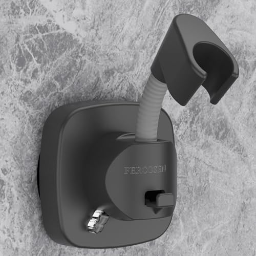Shower Head Holder with Suction | 360° Swivel | Gray