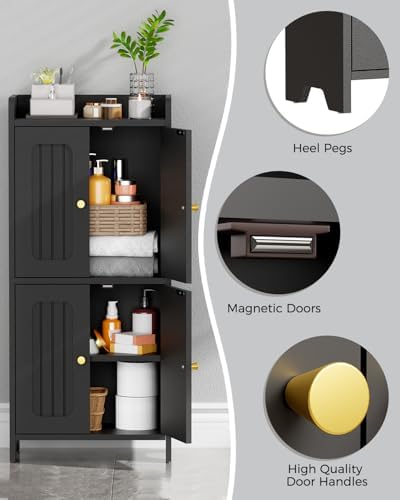 BEWISHOME Small Floor Cabinet,Toilet Paper Storage,Bathroom Storage Cabinet