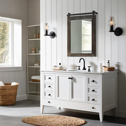 COGOOD Farmhouse Bathroom Mirrors for Over Sink - 30 x 22 Speckled White