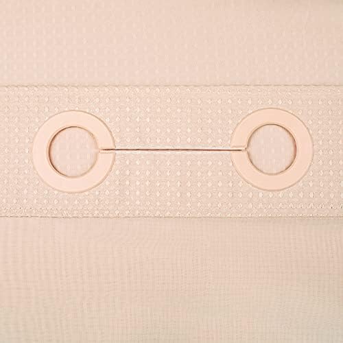 River Dream Heavyweight Waffle No Hook Shower Curtain with Liner,Pink,71x74