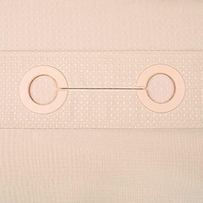 River Dream Heavyweight Waffle No Hook Shower Curtain with Liner,Pink,71x74