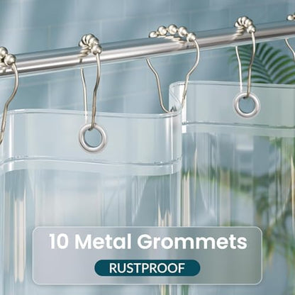 Titanker Plastic Shower Curtain Liner, Clear Shower Liner PEVA 60x78 Lightweight Waterproof Shower Curtains for Bathroom with Magnets and Rustproof Grommets