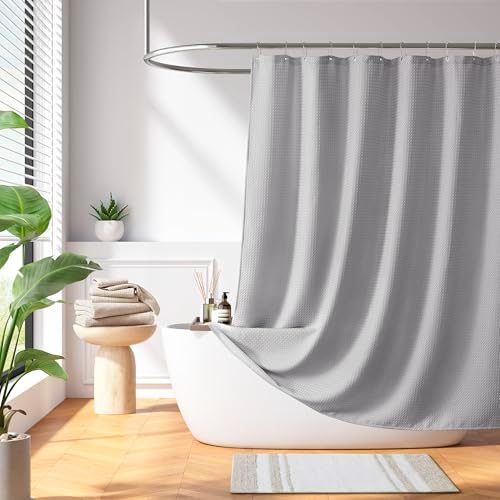 Madison Park Arbor Waffle Stall Shower Curtain for Bathroom, 36 x 72, Grey