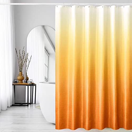 Gibelle Orange Ombre Fabric Shower Curtain for Bath Decor, 72 x 72