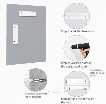 24x32 Inch Bathroom Mirrors for Over Sink, Frameless Mirrors for Wall
