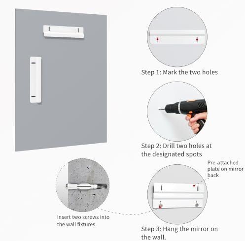 22x30 Inch Bathroom Mirrors for Over Sink, Frameless Mirrors for Wall