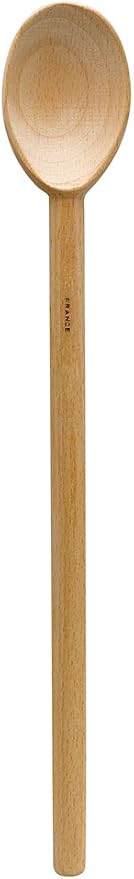 HIC Kitchen Deluxe Heavyweight French Beechwood Spoon, Made in France, 15.5 Inches, Heavy Duty Wooden Cooking Spoon For Stirring And Mixing