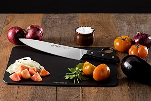 Arcos Forged Chef Knife 10 Inch Stainless Steel. Professional Kitchen Knife for Cooking. Ergonomic Polyoxymethylene Handle and 250 mm Blade. Series Manhattan. Color Black