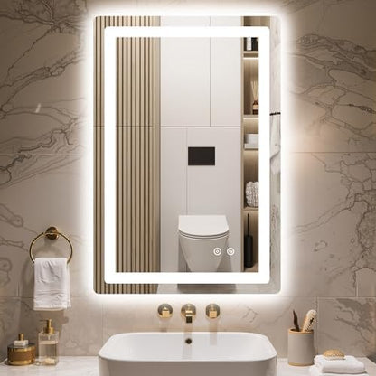Delma 30x20 LED Bathroom Vanity Mirror with Lights, Anti-Fog, Dimmable
