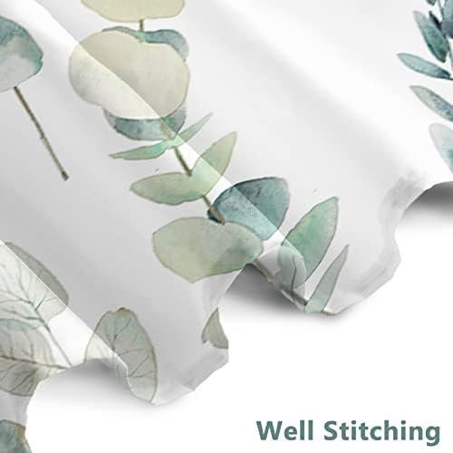 AWERT Shower Curtain Green Plants for Bathroom Waterproof Quick-Drying Eucalyptus Leaves Shower Curtain Set with Hooks 72x72 Inch
