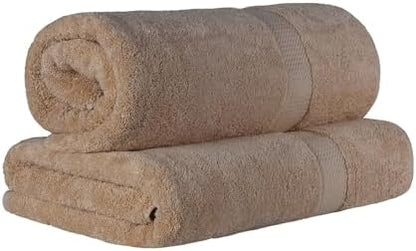 SUPERIOR Egyptian Cotton Pile Heavyweight Bath Sheet, 2 Piece Set, Latte