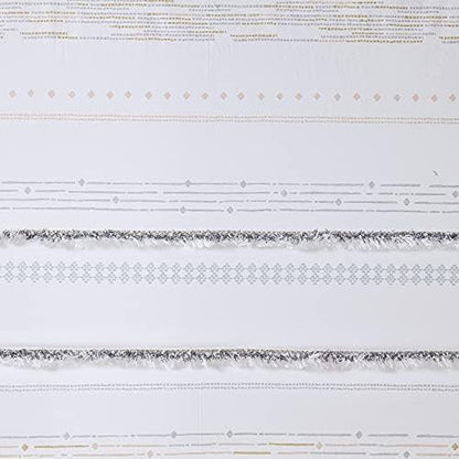 INK+IVY NEA Shower Curtain for Bathroom, Cotton, 72 x 72, Off White/Gray