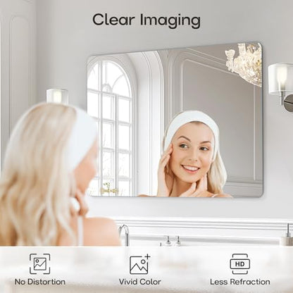 USHOWER Frameless Bathroom Mirror for Over Sink, 40x30 Inch